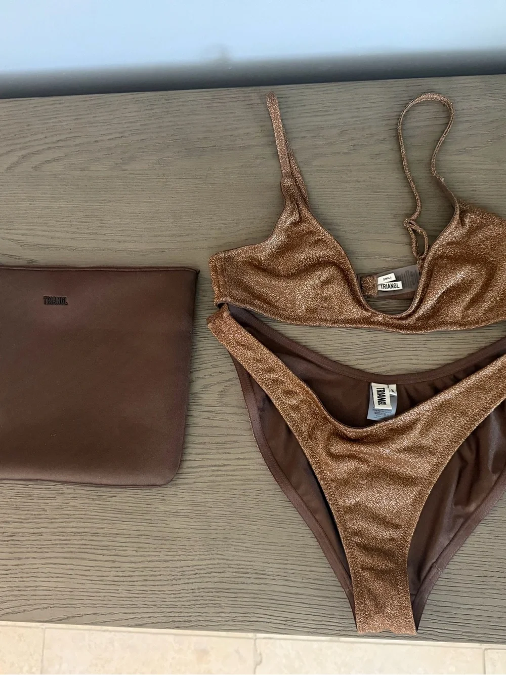 triangl swimwear Bronze Glitter Bikini Top